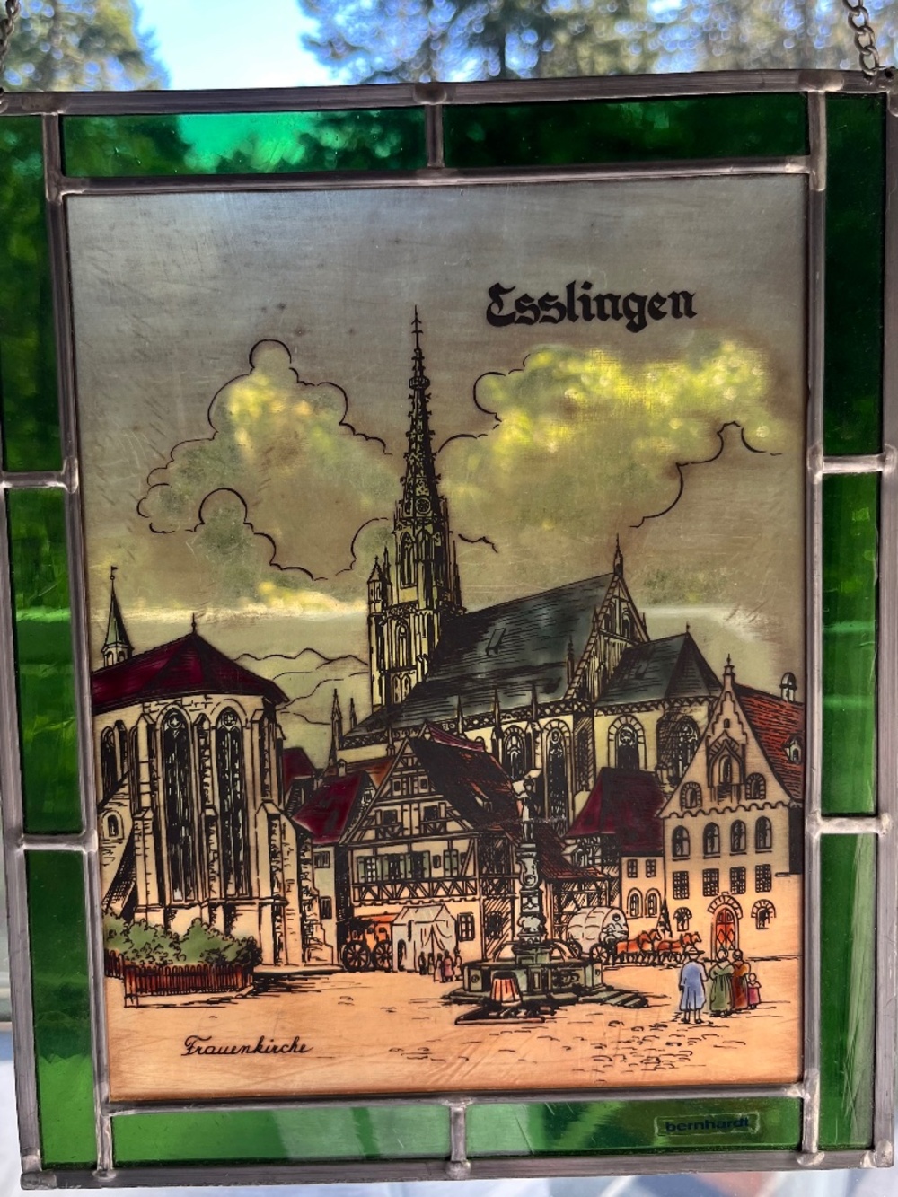 Vintage Bernhardt Stained Glass Esslingen Germany Frauenkirche Suncatcher